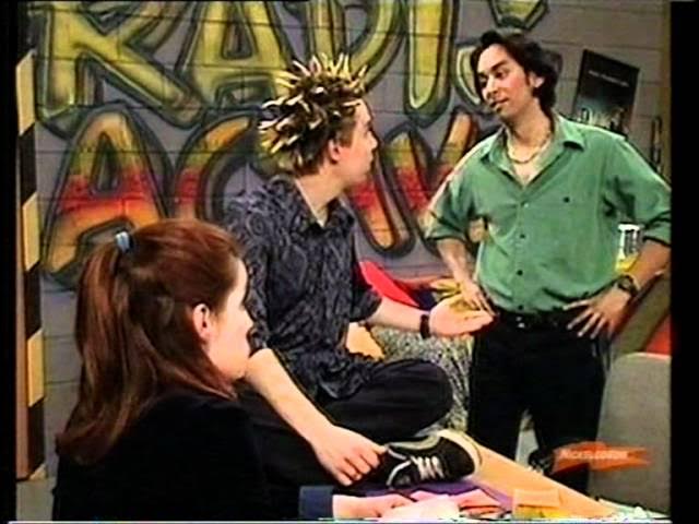 Morgan, George and Kevin talking in the Radioactive recording room/student hangout